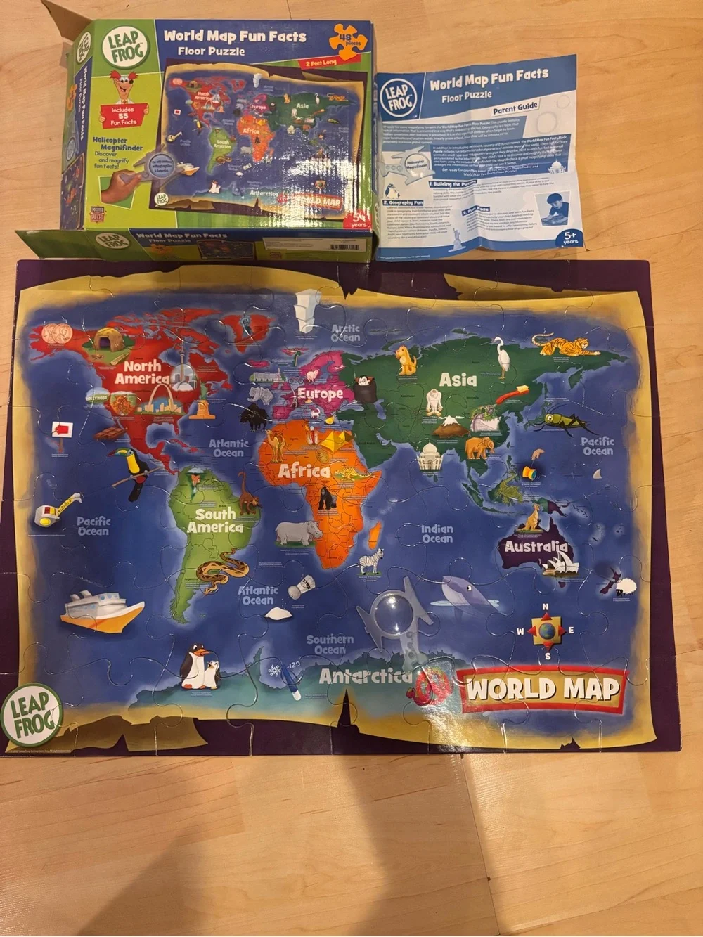 World Map Fun Facts Floor Puzzle - excellent to introduce the world w fun facts